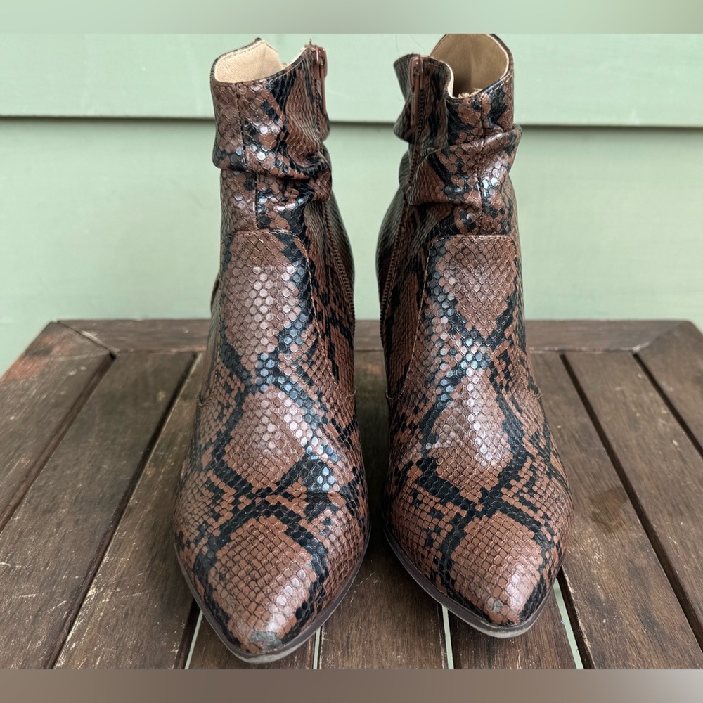 Seven Dials Snakeskin Patterned Ankle Booties